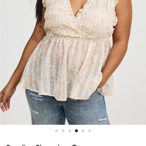 Torrid Surplice Sleeveless Top Tan Beige Size 3X